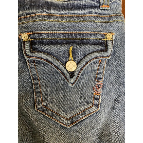 Women's/juniors Vigoss Denim Capri Size 1 Medium Blue wash Button flap pockets - Picture 7 of 11
